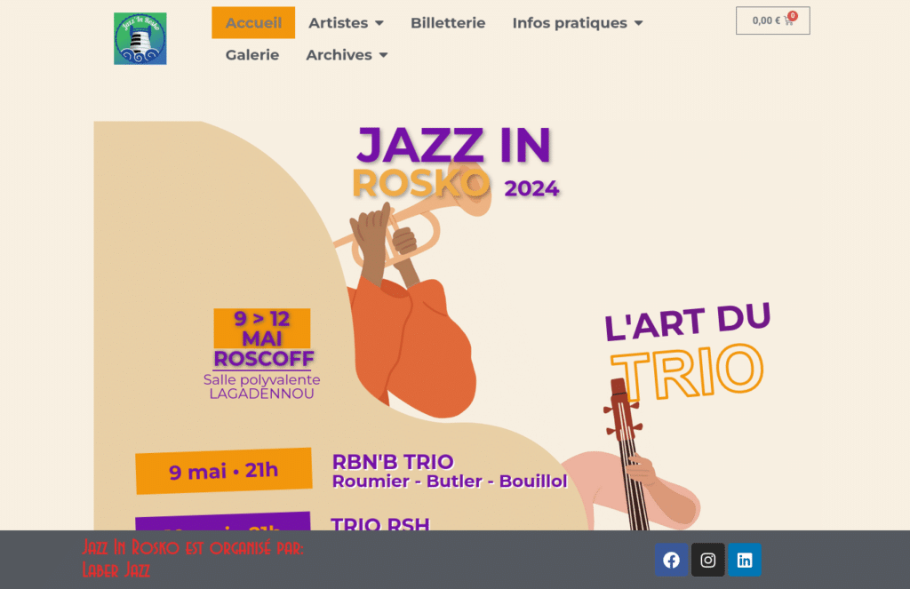 copie d'écran site internet jazzinrosko.net